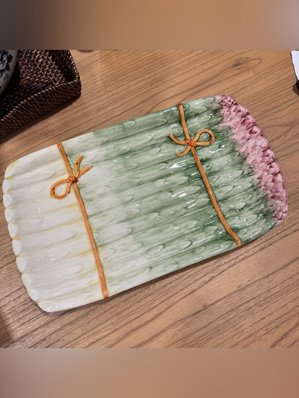Vintage Majolica Asparagus Platter Serving Tray Olfaire
Portugal Ceramic